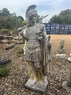 Lot 488 - A composite stone figure of a centurion soldier