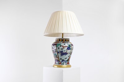 Lot 427 - A porcelain vase lamp