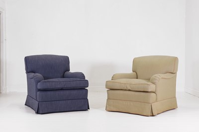 Lot 463 - A pair of upholstered armchairs in the Howard & Sons style
