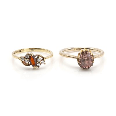 Lot 299 - Two 9ct gold gemstone set rings
