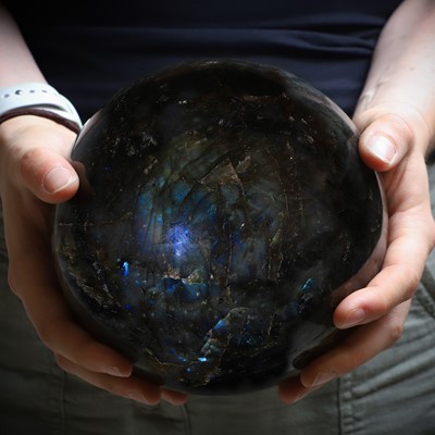 Lot 338 - A large labradorite mineral sphere