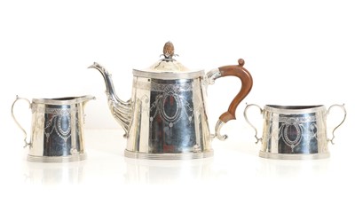 Lot 7 - A three piece silver tea service