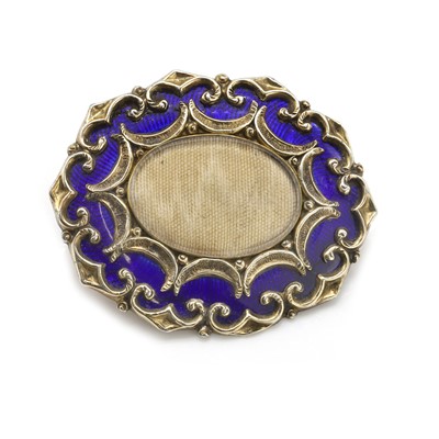 Lot 20 - A Victorian enamel memorial brooch