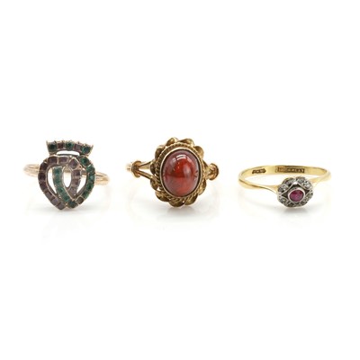 Lot 341 - A group of three rings