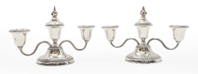Lot 38 - A pair of silver dwarf candelabra