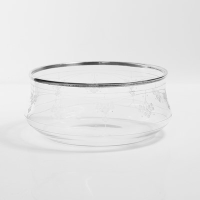 Lot A silver-mounted J & L Lobmeyr glass bowl