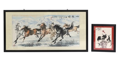 Lot 122 - Two Chinese gouache paintings