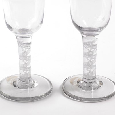 Lot 15 - A pair of opaque-twist wine glasses