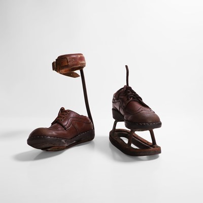 Lot 370 - Two medical short leg and polio shoes