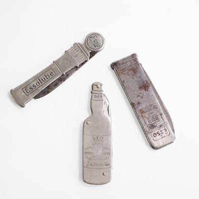 Lot 444 - A group of three advertising penknives