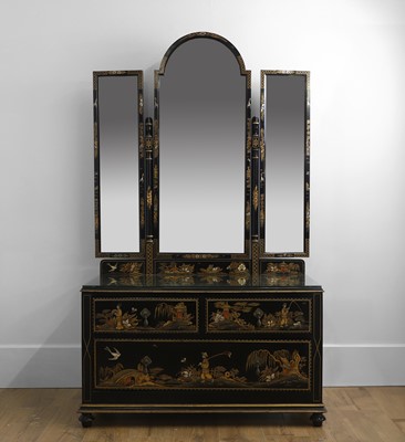 Lot 492 - A lacquered chinoiserie dressing table