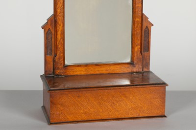 Lot 219 - An oak Gothic Revival dressing mirror