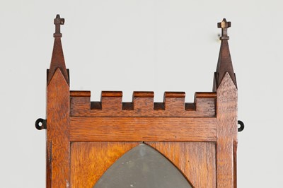 Lot 219 - An oak Gothic Revival dressing mirror