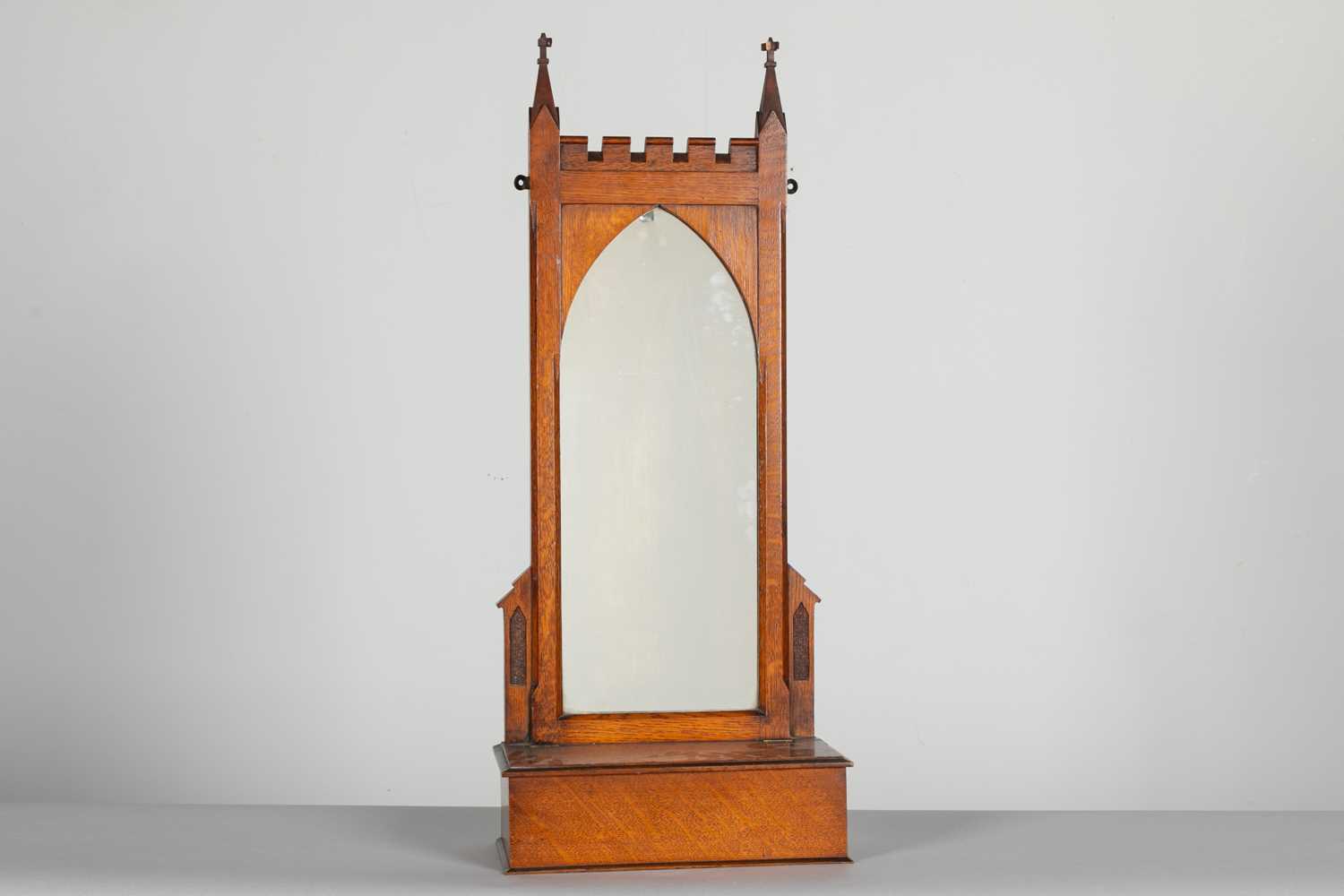 Lot 219 - An oak Gothic Revival dressing mirror