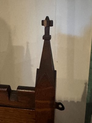 Lot 219 - An oak Gothic Revival dressing mirror