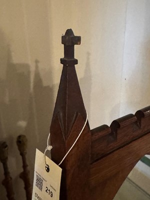 Lot 219 - An oak Gothic Revival dressing mirror
