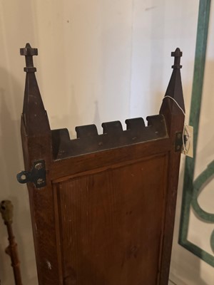 Lot 219 - An oak Gothic Revival dressing mirror