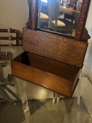 Lot 219 - An oak Gothic Revival dressing mirror