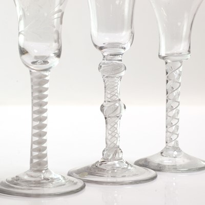 Lot 14 - A group of three wine glasses
