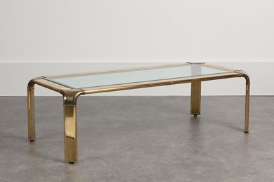 Lot 372 - A bicolour brass and glass coffee table