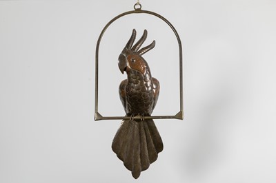 Lot 385 - A copper and brass cockatoo