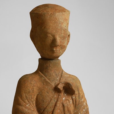 Lot 1 - A rare large Chinese grey pottery figure