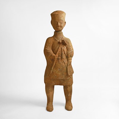 Lot 1 - A rare large Chinese grey pottery figure