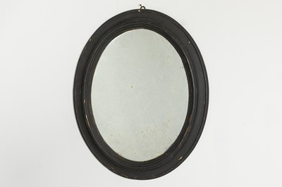 Lot 205 - A painted oval mirror