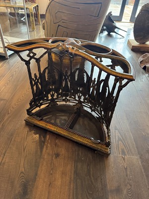 Lot 53 - A Coalbrookdale patinated cast iron stick stand