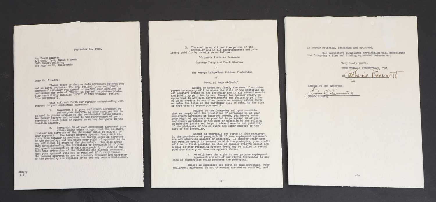 Lot 435 - A signed Frank Sinatra film contract