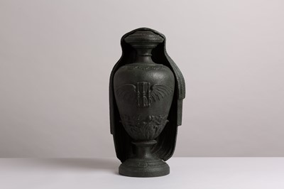 Lot 130 - A large cast iron 'funerary' urn