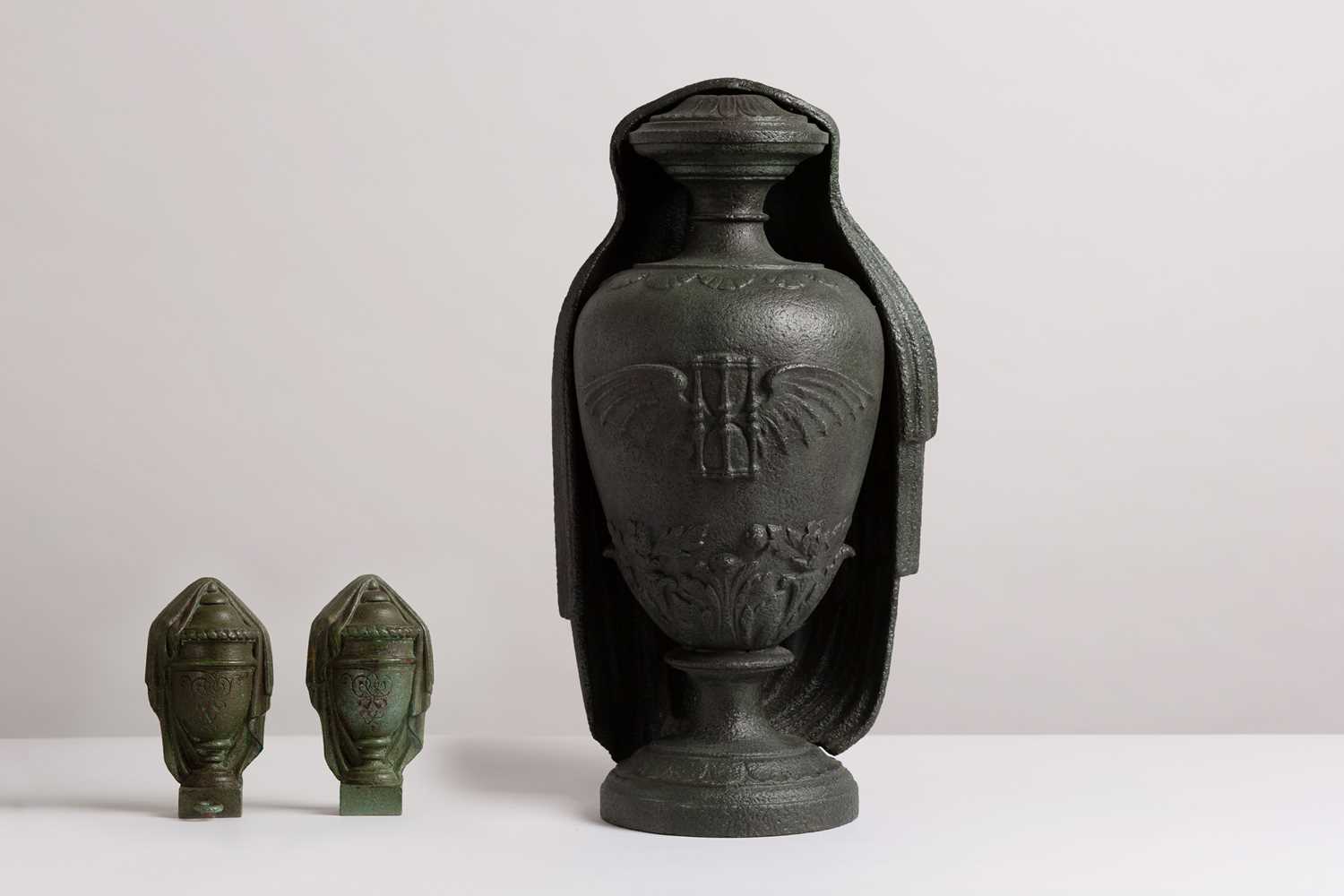 Lot 130 - A large cast iron 'funerary' urn