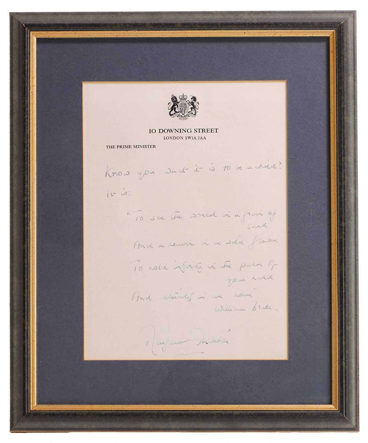 Lot 218 - 'To See a World...' written by Prime Minister Margaret Thatcher