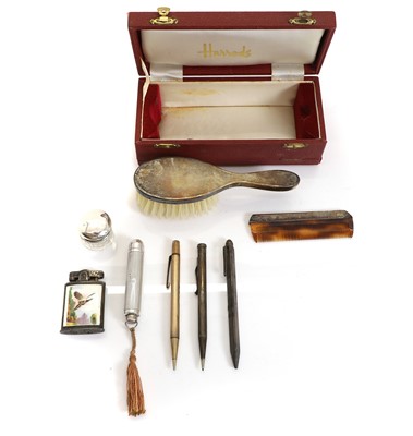 Lot 30 - A Harrods silver hairbrush and comb set