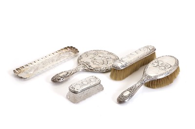Lot 40 - A five piece dressing table set