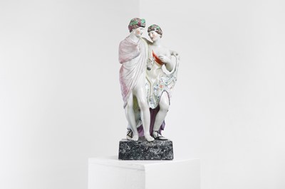 Lot 440 - A large pearlware figure of Bacchus and Ariadne