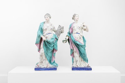 Lot 441 - Two Enoch Wood pearlware figures of Prudence and Fortitude