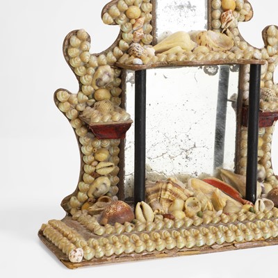 Lot 21 - A Victorian grotto shell mirror