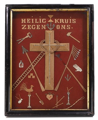 Lot 300 - A memento mori Tools of Christ, 'Arma Christi' diorama