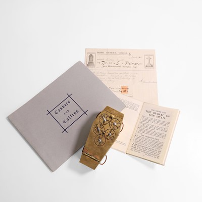 Lot 293 - A brass coffin box with a combination lock