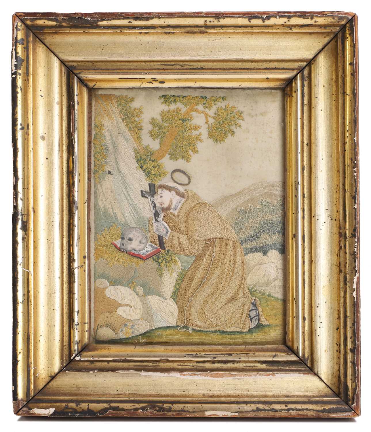 Lot 298 - A memento mori needlework