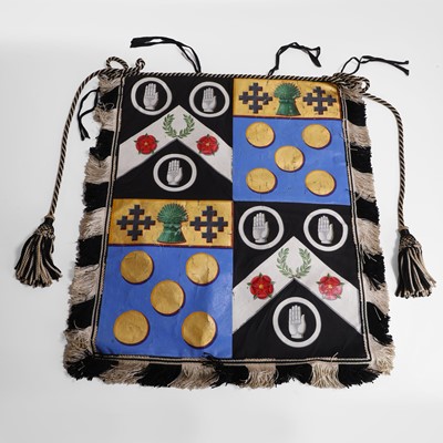 Lot 24 - A hand-painted Masonic apron