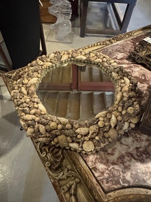 Lot 126 - Two shell-encrusted mirrors