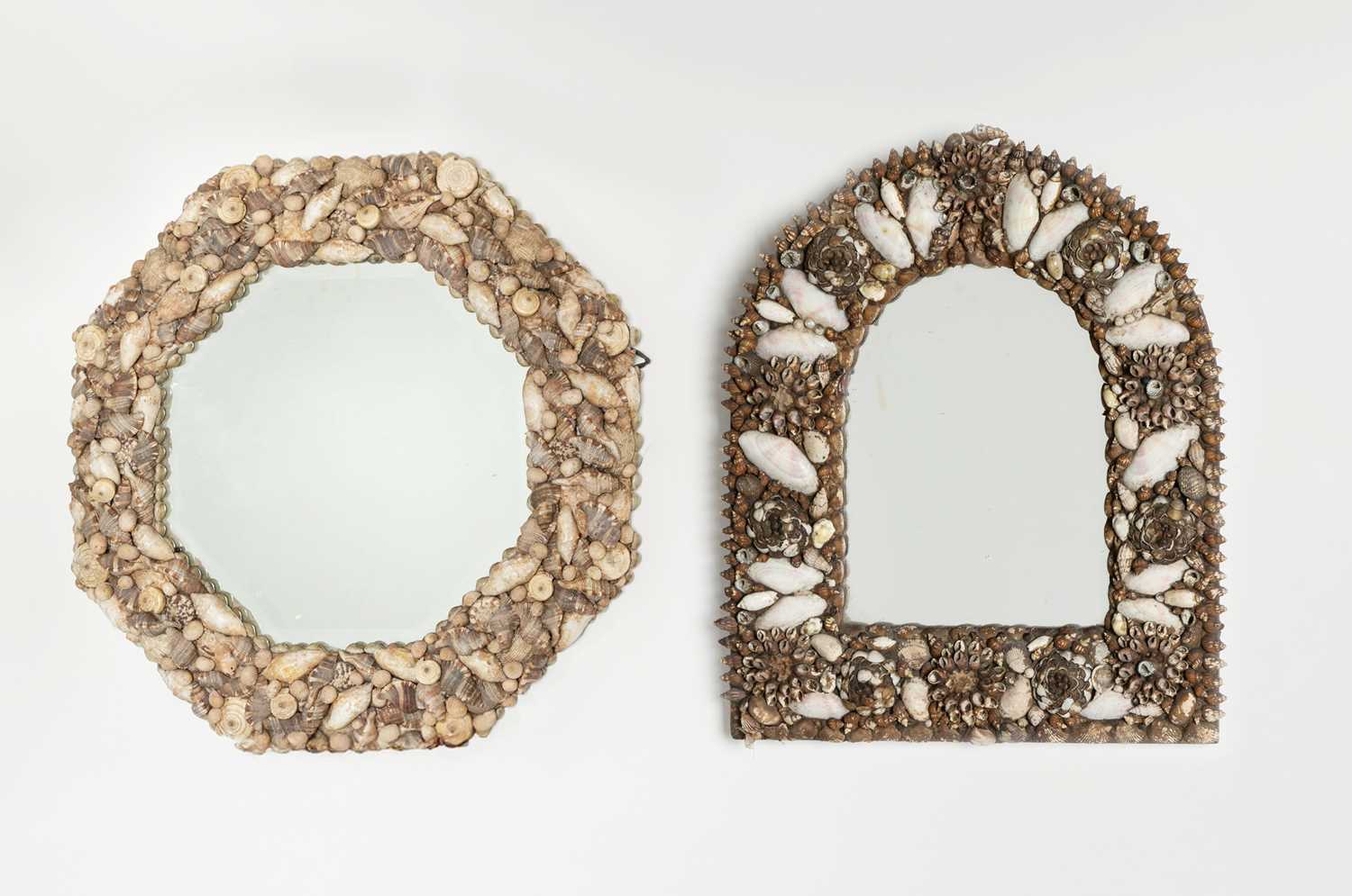 Lot 126 - Two shell-encrusted mirrors