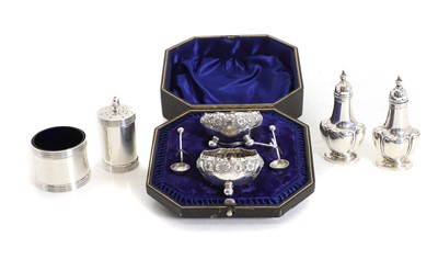 Lot 74 - A Victorian silver cased pair of silver salts