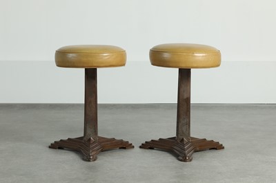 Lot 416 - A pair of Art Deco cast iron stools