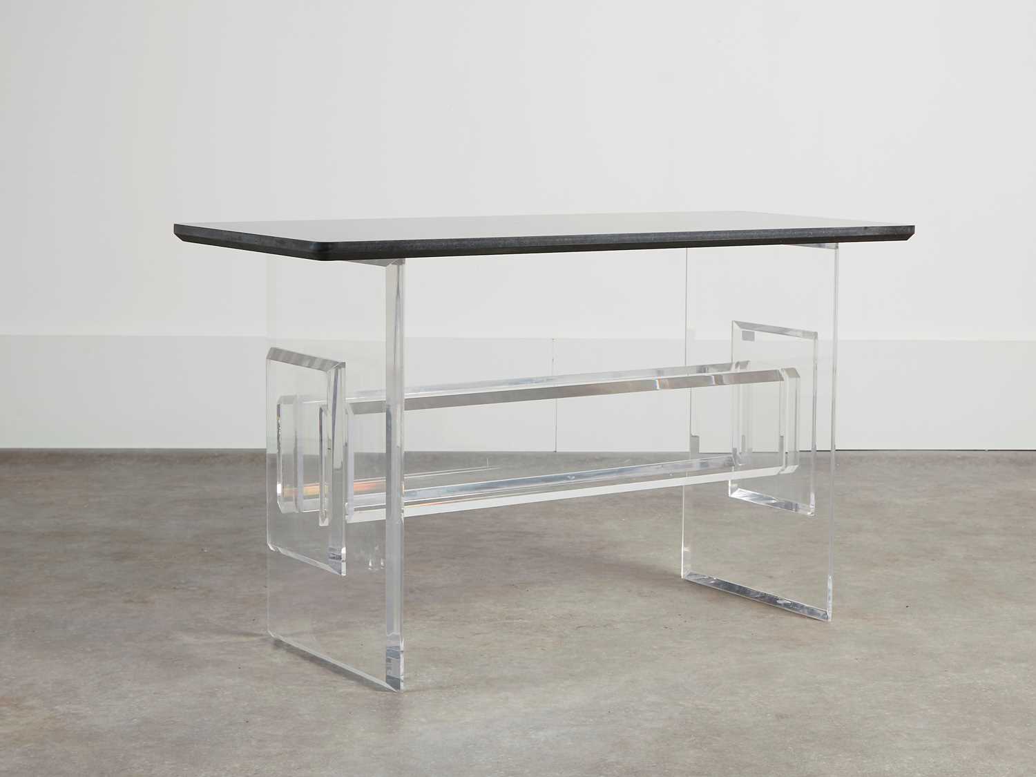 Lot 111 - A Lucite and marble console table