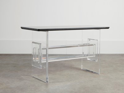 Lot 111 - A Lucite and marble console table