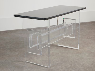 Lot 111 - A Lucite and marble console table