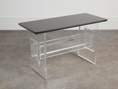 Lot 111 - A Lucite and marble console table